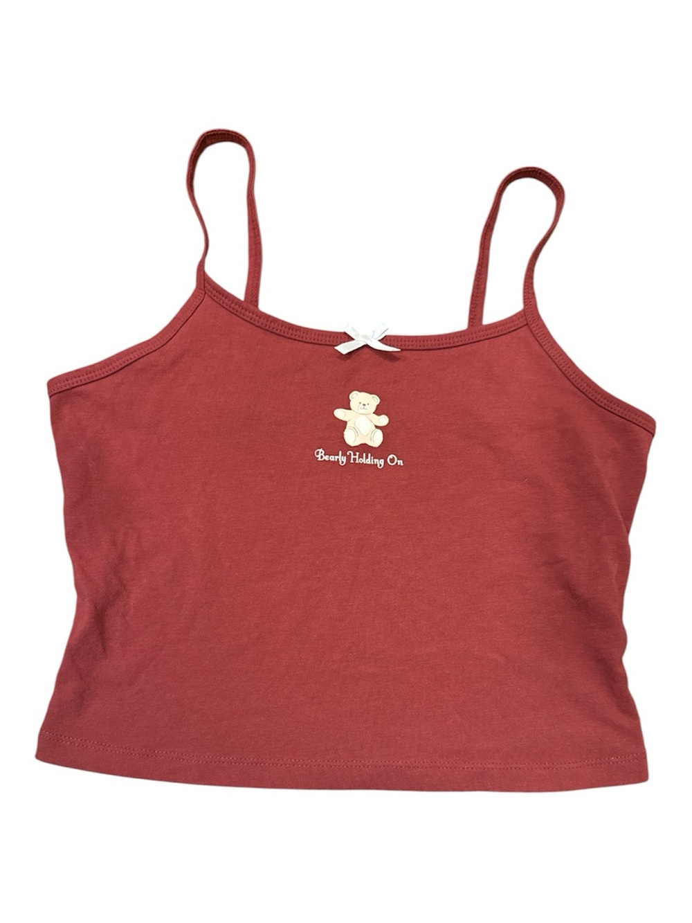 Red Teddy Bear Graphic Cami Tank in size S
